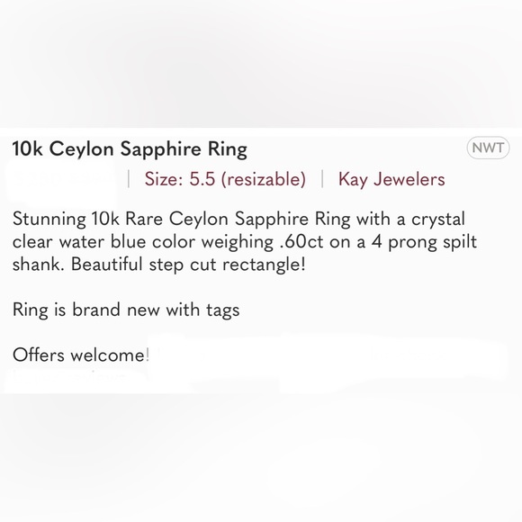 Beautiful Ceylon Sapphire White Gold Ring - Picture 10 of 11